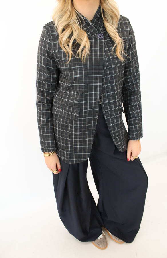 Asymmetrische geruite blazer  - Afbeelding 2