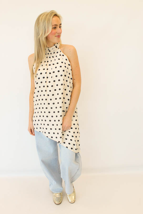 Asymmetrische top beige | Layla