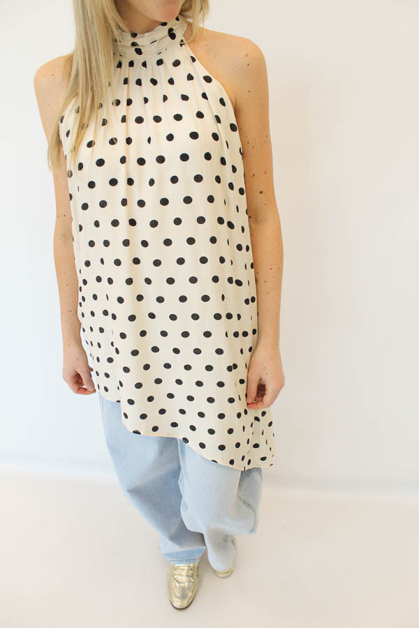 Asymmetrische top beige | Layla - Afbeelding 2
