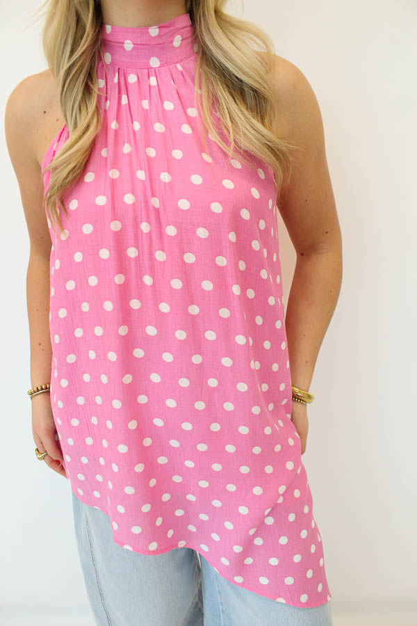 Asymmetrische top roze | Layla - Afbeelding 2