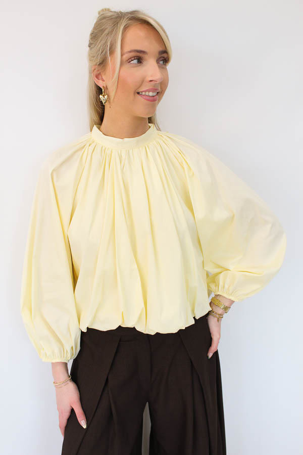 Balloon blouse geel  | Mia