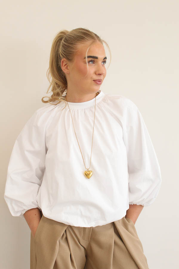 Balloon blouse wit | Vajèn