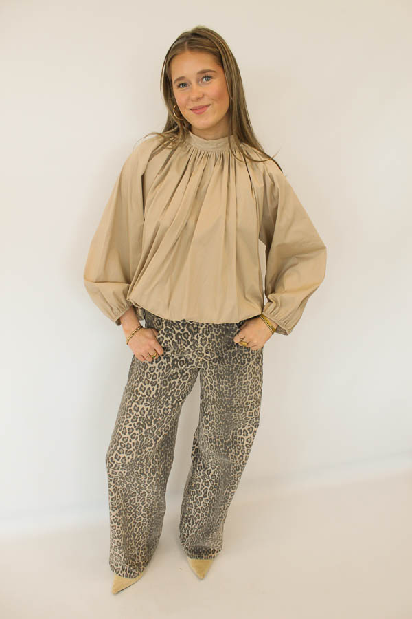 Balloon blouse zand  | Mia - Afbeelding 2