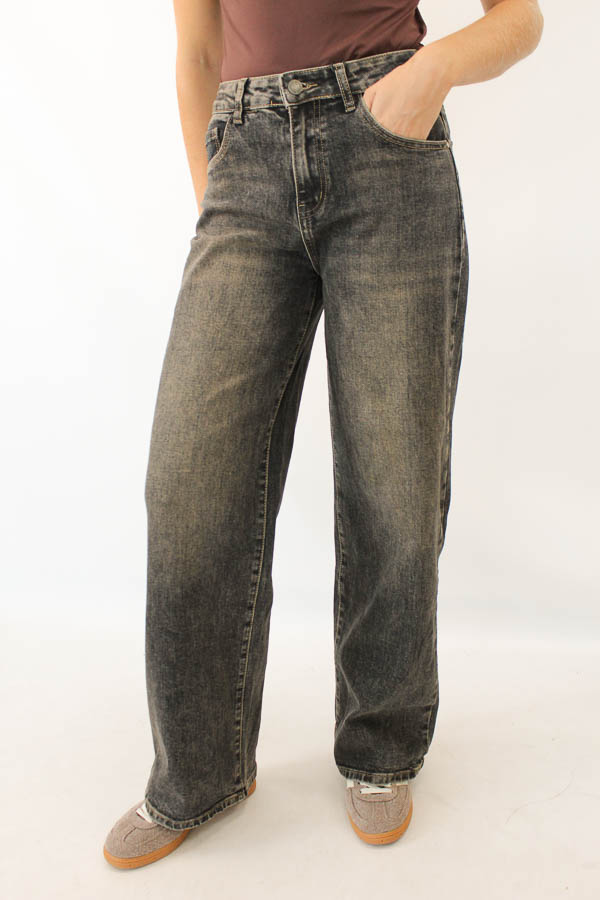 Wide leg jeans dark grey | Yve 