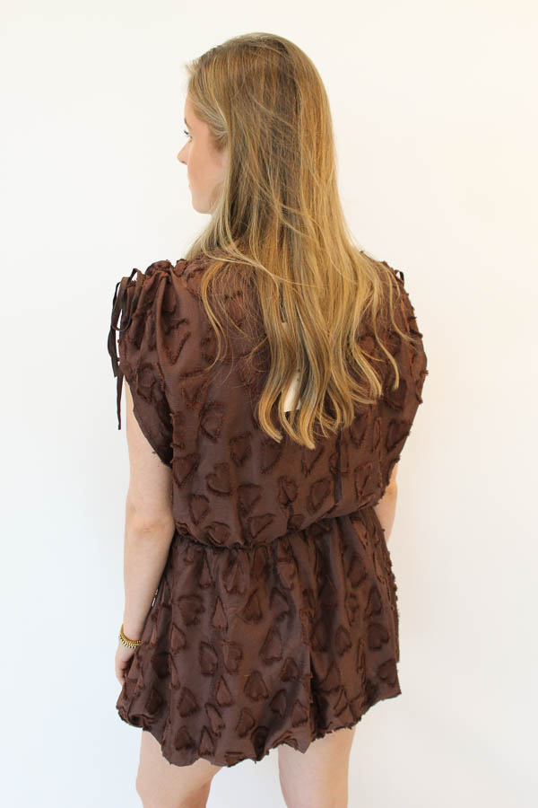 Balloon jurk bruin | Jolie - Afbeelding 4