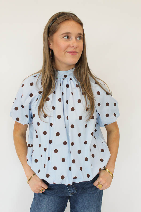 Balloon top stippen blauw | Lovi