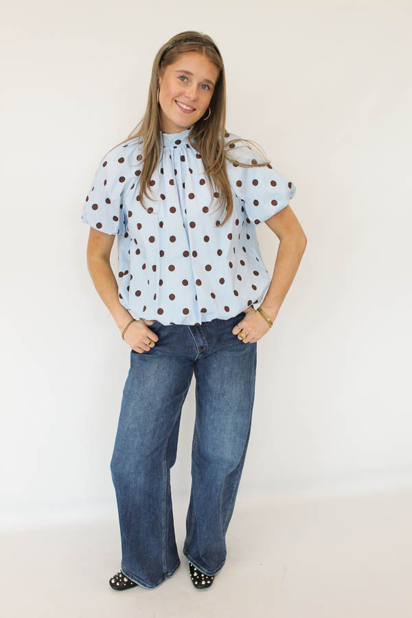 Balloon top stippen blauw | Lovi - Afbeelding 3
