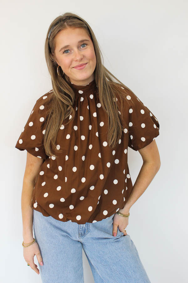 Balloon top stippen bruin | Lovi