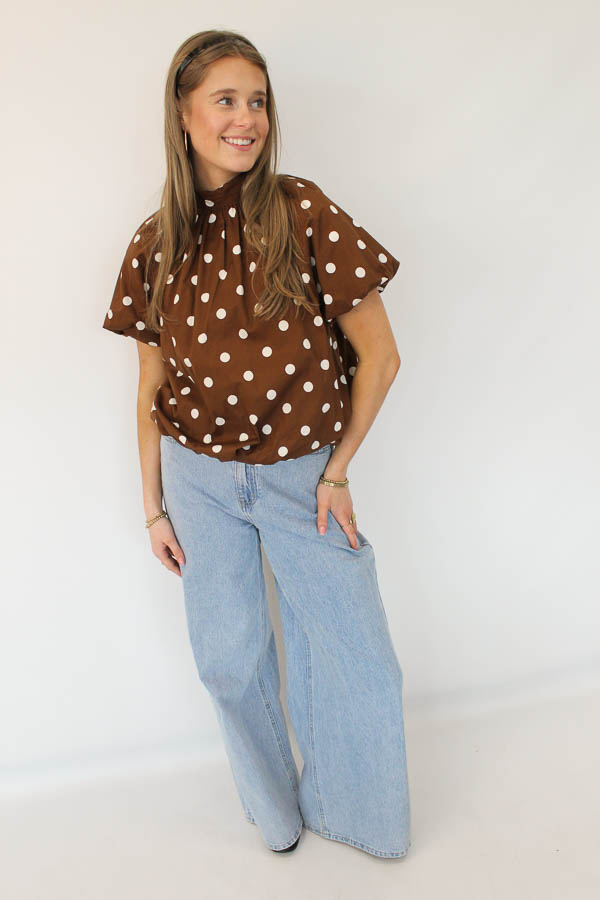 Balloon top stippen bruin | Lovi - Afbeelding 3