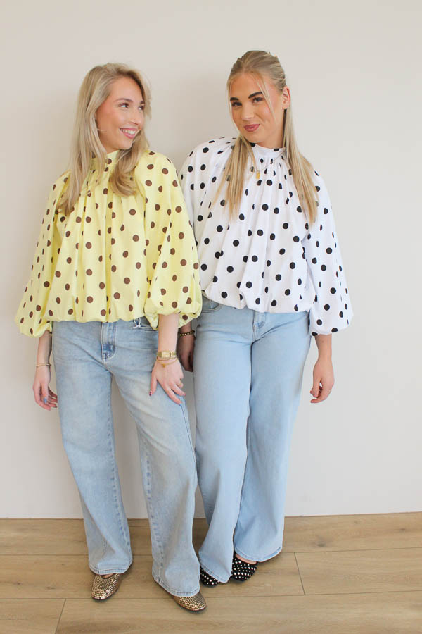 Balloon top stippen wit | Liv - Afbeelding 3