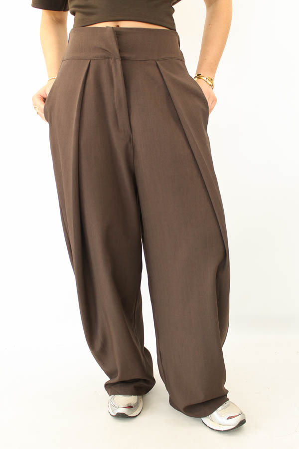 Barrel fit broek bruin | Noa
