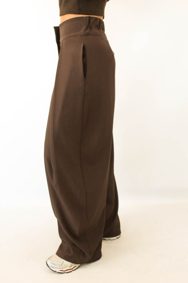 Barrel fit broek bruin | Noa - Afbeelding 3