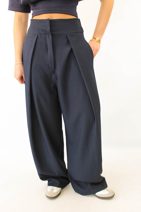 Barrel fit broek navy | Noa 