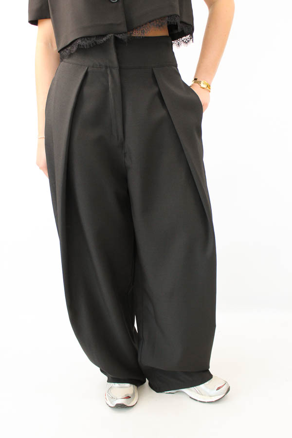 Barrel fit broek zwart | Noa