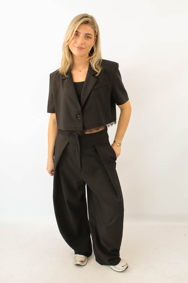 Barrel fit broek zwart | Noa - Afbeelding 4