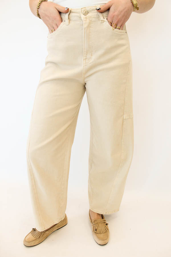 Barrel jeans beige | Aida 