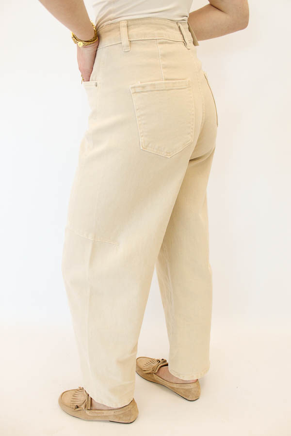 Barrel jeans beige | Aida  - Afbeelding 2