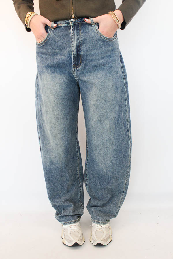 Barrel jeans blauw | Mihra 