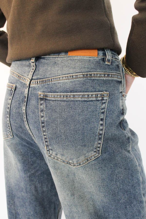 Barrel jeans blauw | Mihra  - Afbeelding 3