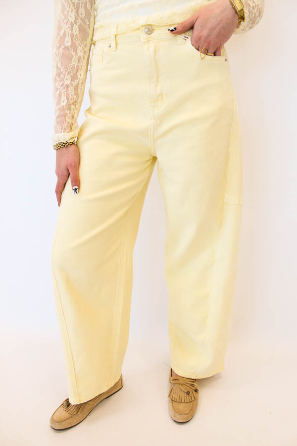 Barrel jeans geel | Aida