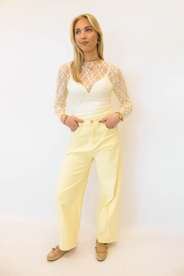 Barrel jeans geel | Aida - Afbeelding 2
