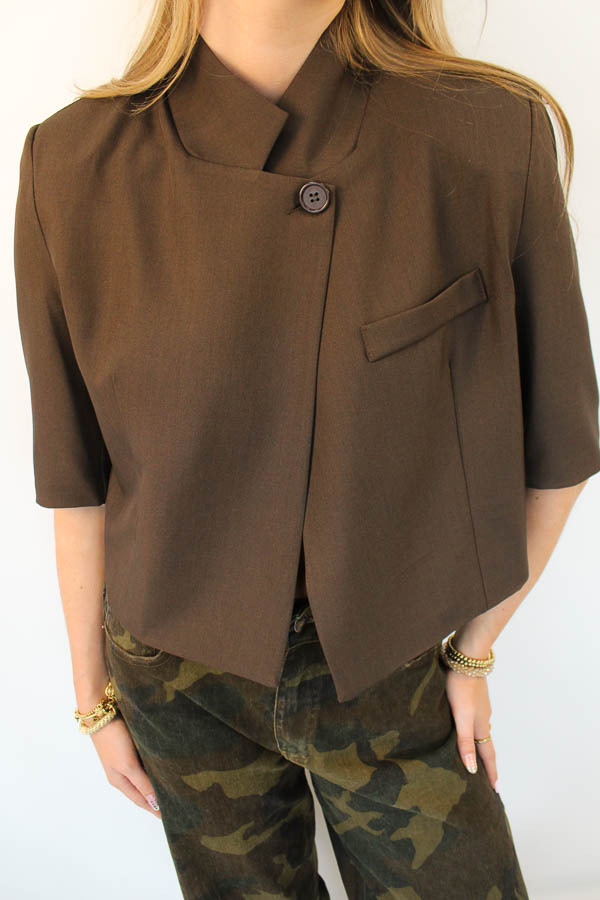 Blazer korte mouw bruin | Kayla - Afbeelding 2