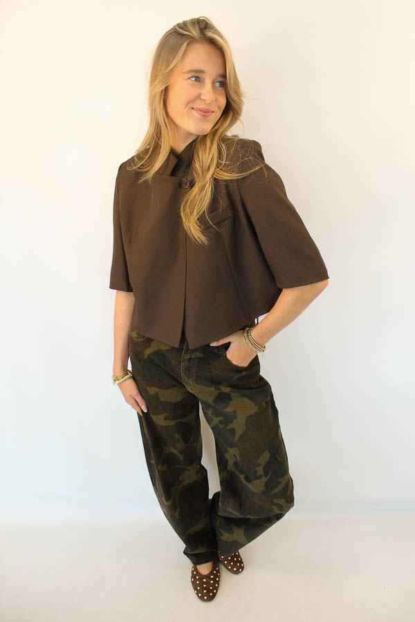 Blazer korte mouw bruin | Kayla - Afbeelding 3