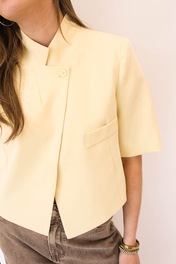 Blazer korte mouw geel | Kaya - Afbeelding 2