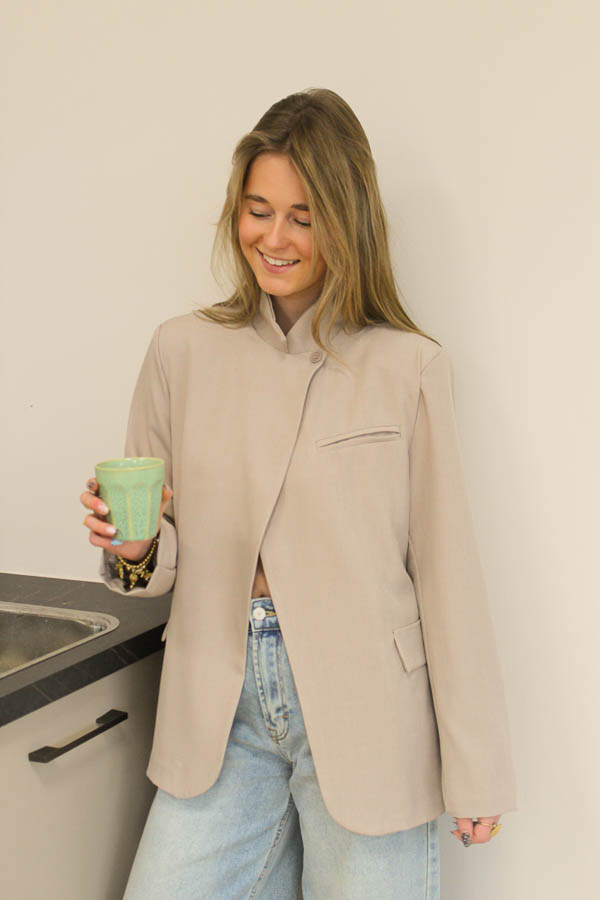 Blazer overslag kraag zand | Posy - Afbeelding 5