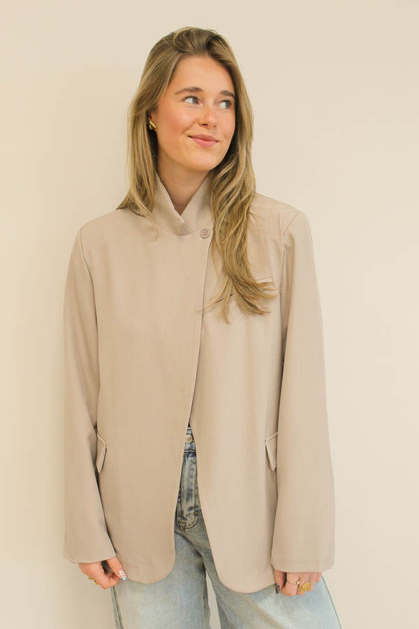 Blazer overslag kraag zand | Posy - Afbeelding 3