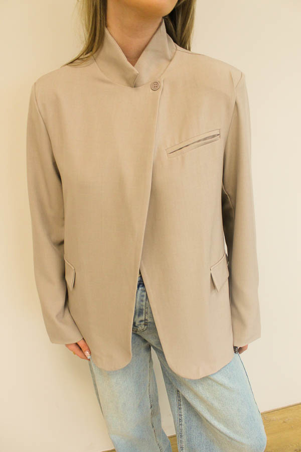 Blazer overslag kraag zand | Posy - Afbeelding 4