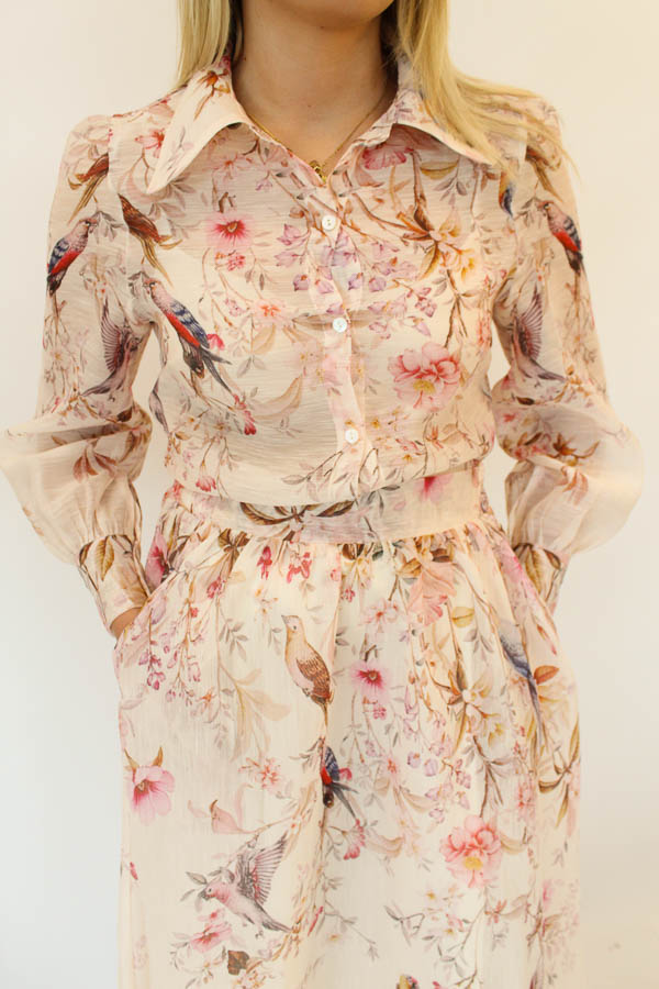 Bloemen blouse roze | Nola