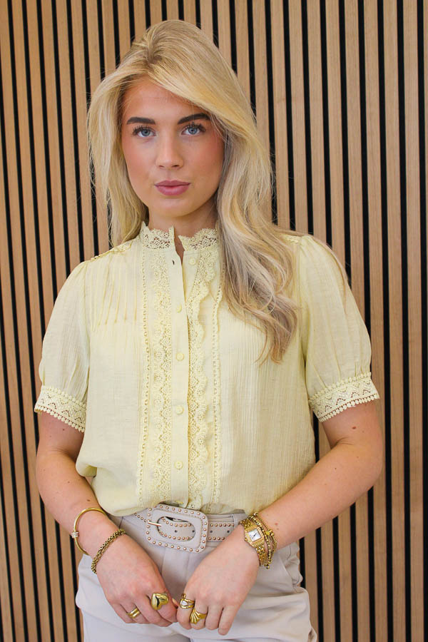 Blouse broderie geel | Annet