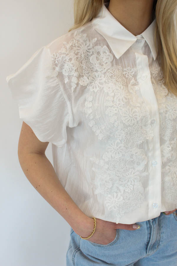 Blouse broderie wit | Juul - Afbeelding 2