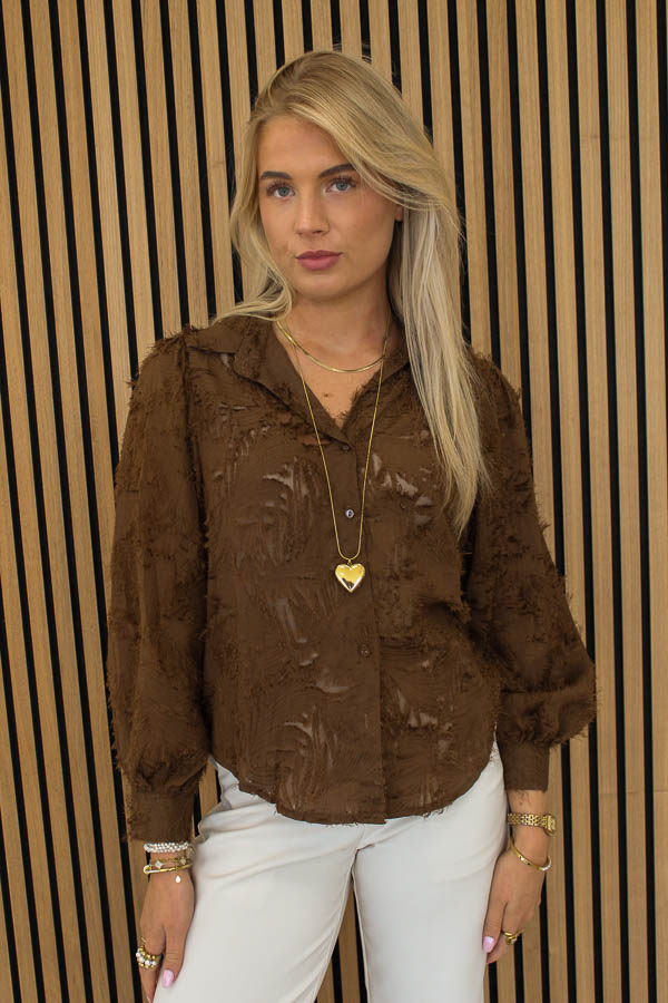 Blouse bruin | Loavie - Afbeelding 2