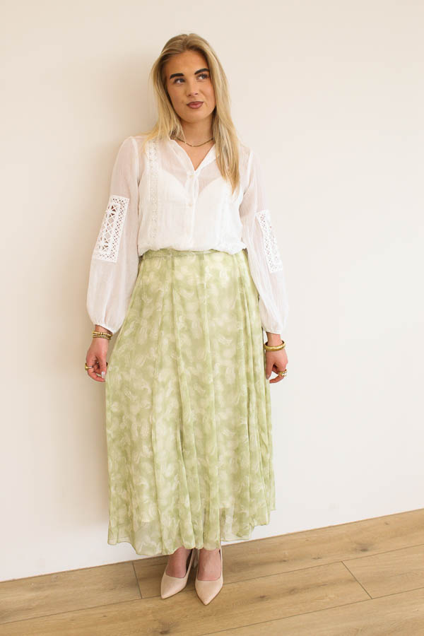 Blouse geborduurd wit | Kiara - Afbeelding 3
