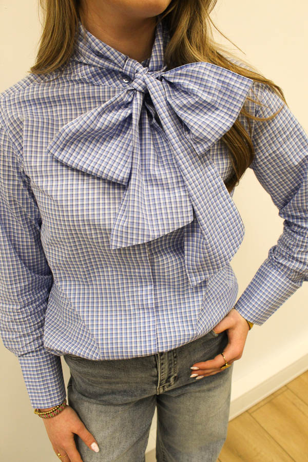 Blouse geruit blauw | Mika