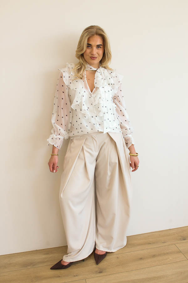 Blouse hartjes wit | Romee - Afbeelding 3