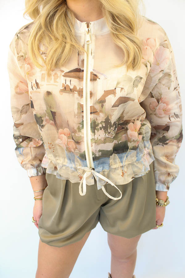 Blouse jas print beige | Marit - Afbeelding 2