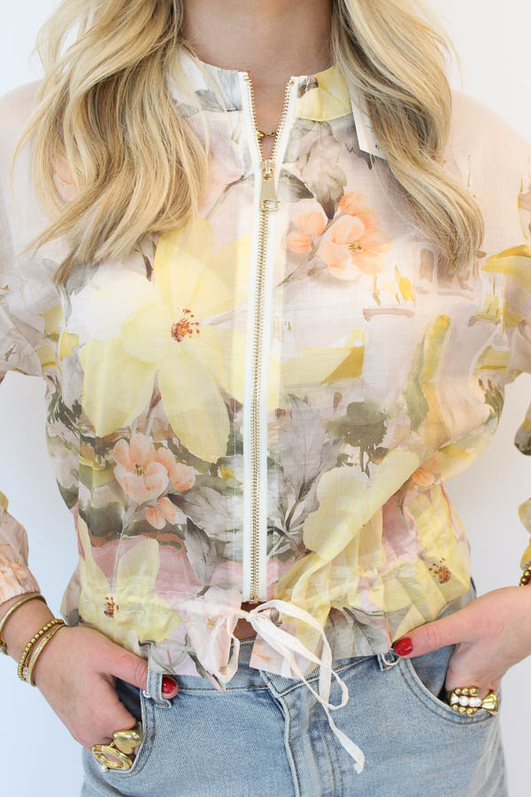 Blouse jas print geel | Marit - Afbeelding 2