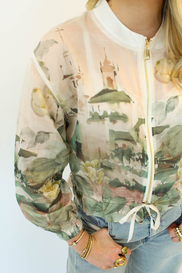 Blouse jas print mint | Marit - Afbeelding 2