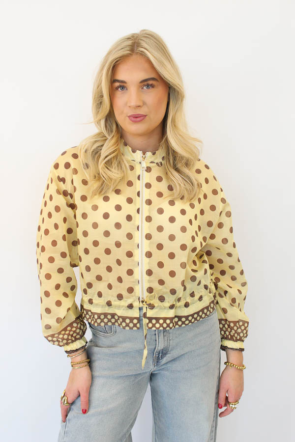Blouse jas stippen geel | Fiona