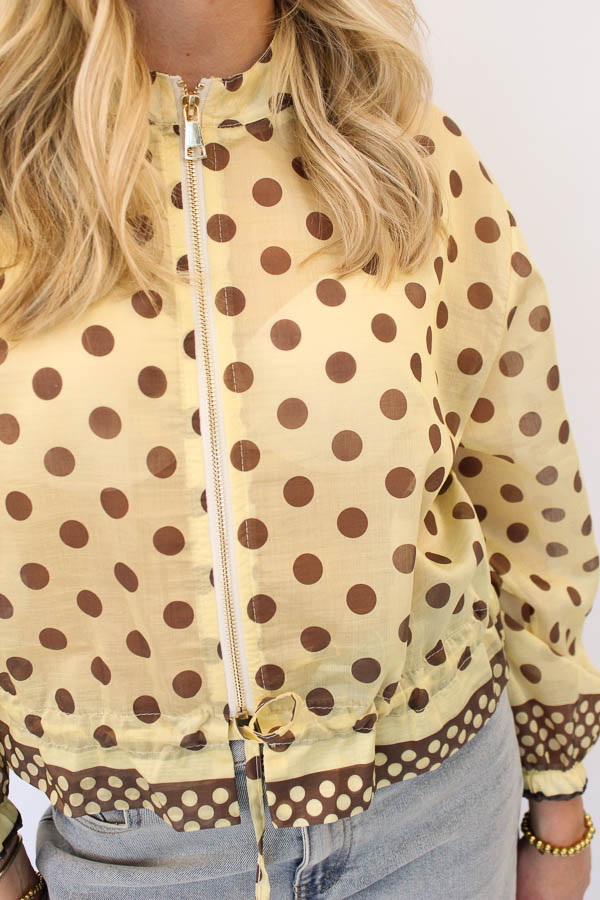 Blouse jas stippen geel | Fiona - Afbeelding 2