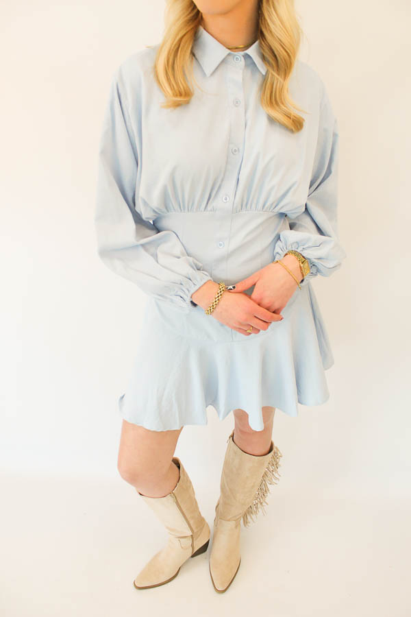 Blouse jurk blauw | Ella - Afbeelding 2