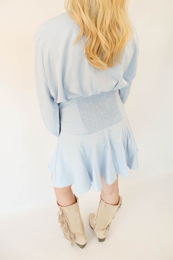 Blouse jurk blauw | Ella - Afbeelding 3
