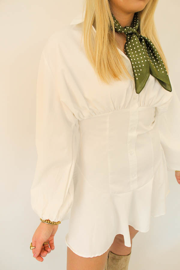 Blouse jurk wit | Ella - Afbeelding 3