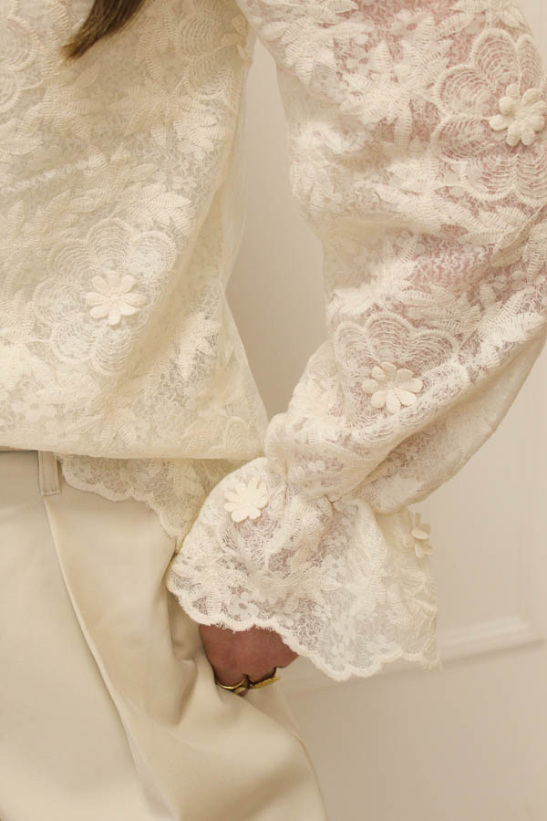 Blouse kant beige | Daisy - Afbeelding 2