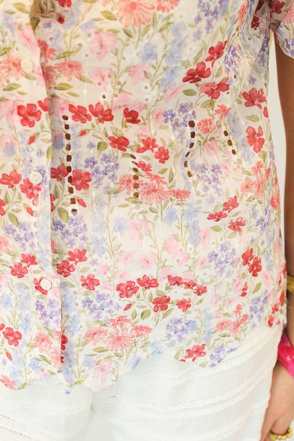 Blouse korte mouw ecru | Cindy - Afbeelding 3