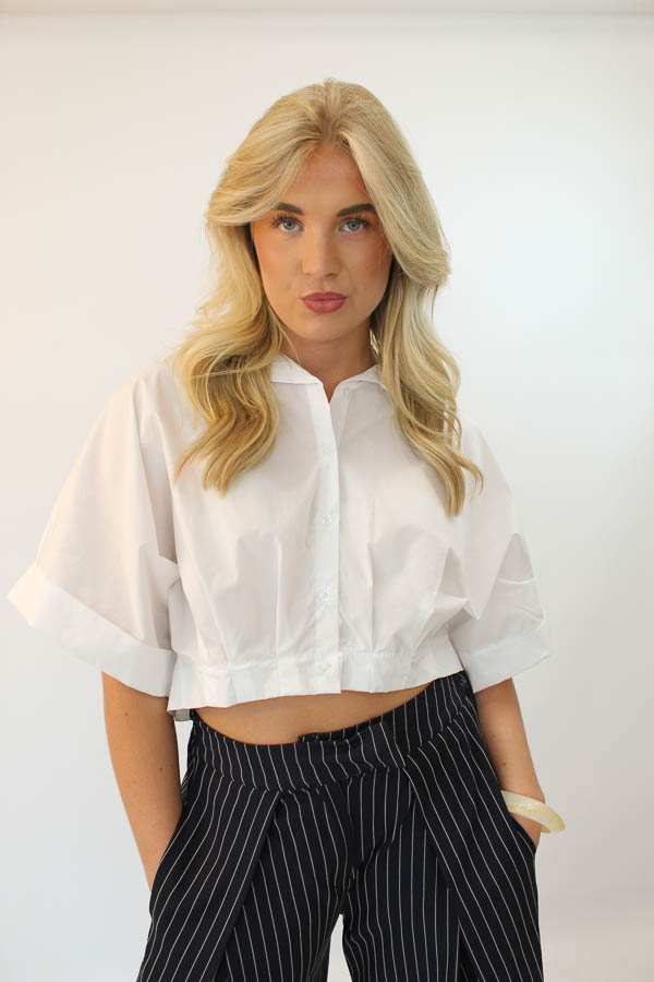 Blouse korte mouw wit | Ymre
