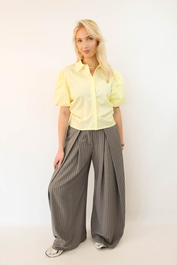 Blouse pofmouw geel | Annelieke - Afbeelding 3